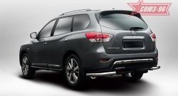 Угловая защита заднего бампера с диаметром трубы 60 мм Souz-96 Nissan Pathfinder  R52 (2012-2017) дорестайлинг