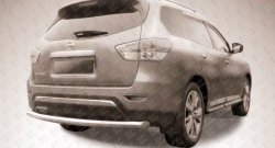 Защита заднего бампера из трубы диаметром 76 мм Slitkoff Nissan Pathfinder  R52 (2012-2017) дорестайлинг