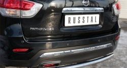 12 649 р. Защита заднего бампера (Ø63 мм, нержавейка) SLITKOFF  Nissan Pathfinder  R52 (2012-2017) дорестайлинг  с доставкой в г. Кемерово. Увеличить фотографию 2