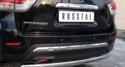 11 599 р. Защита заднего бампера (Ø75x42 мм, нержавейка) Russtal Nissan Pathfinder R52 дорестайлинг (2012-2017)  с доставкой в г. Кемерово. Увеличить фотографию 2
