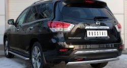 11 599 р. Защита заднего бампера (Ø75x42 мм, нержавейка) Russtal Nissan Pathfinder R52 дорестайлинг (2012-2017)  с доставкой в г. Кемерово. Увеличить фотографию 4