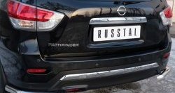 16 349 р. Защита заднего бампера (Ø63 мм уголки, нержавейка) SLITKOFF  Nissan Pathfinder  R52 (2012-2017) дорестайлинг  с доставкой в г. Кемерово. Увеличить фотографию 2