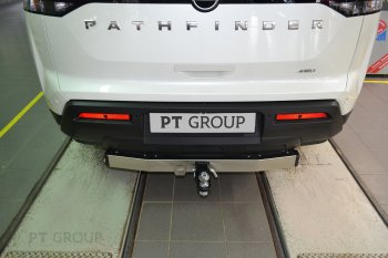 19 689 р. Фаркоп Petroil Tuning (съемный квадрат)  Nissan Pathfinder  R53 (2021-2025) (с нержавеющей накладкой)  с доставкой в г. Кемерово. Увеличить фотографию 3