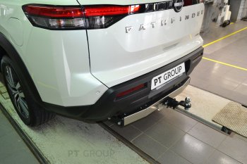 19 689 р. Фаркоп Petroil Tuning (съемный квадрат)  Nissan Pathfinder  R53 (2021-2025) (с нержавеющей накладкой)  с доставкой в г. Кемерово. Увеличить фотографию 4