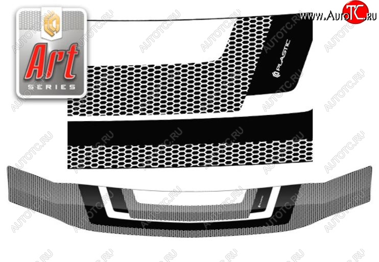 2 559 р. Дефлектор капота CA-Plastiс  Nissan Patrol  5 (2004-2010) Y61 2-ой рестайлинг (серия Art графит)  с доставкой в г. Кемерово