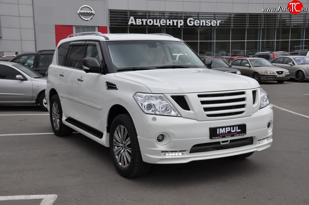 64 549 р. Накладка на передний бампер Impul Nissan Patrol 6 Y62 дорестайлинг (2010-2014) (Неокрашенная)  с доставкой в г. Кемерово
