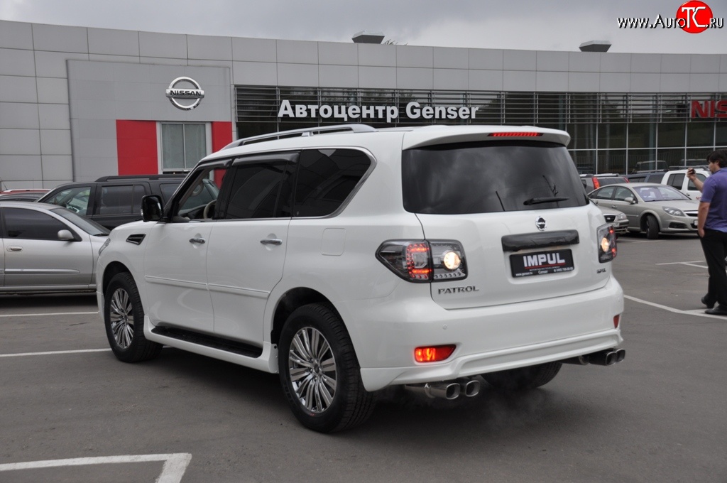 43 999 р. Накладка на задний бампер Impul Nissan Patrol 6 Y62 дорестайлинг (2010-2014) (Неокрашенная)  с доставкой в г. Кемерово