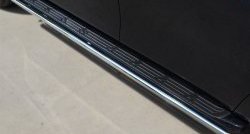 Защита порогов из круглой трубы диаметром 42 мм (рестайлинг) SLITKOFF Nissan Patrol  6 (2010-2014) Y62 дорестайлинг