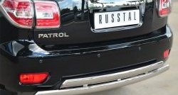 17 999 р. Защита заднего бампера (2 трубы Ø76х42 мм, нержавейка) Russtal Nissan Patrol 6 Y62 рестайлинг (2014-2017)  с доставкой в г. Кемерово. Увеличить фотографию 2