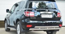 17 999 р. Защита заднего бампера (2 трубы Ø76х42 мм, нержавейка) Russtal Nissan Patrol 6 Y62 рестайлинг (2014-2017)  с доставкой в г. Кемерово. Увеличить фотографию 4