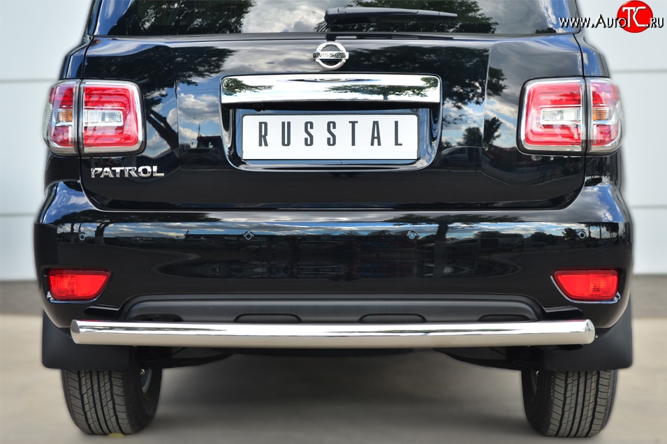 15 249 р. Защита заднего бампера (Ø76 мм, нержавейка) SLITKOFF  Nissan Patrol  6 (2014-2017) Y62 рестайлинг  с доставкой в г. Кемерово