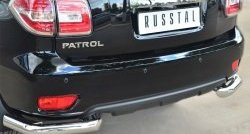 11 999 р. Защита заднего бампера (Ø76 мм уголки, нержавейка) SLITKOFF  Nissan Patrol  6 (2014-2017) Y62 рестайлинг  с доставкой в г. Кемерово. Увеличить фотографию 2