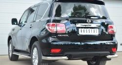 11 999 р. Защита заднего бампера (Ø76 мм уголки, нержавейка) SLITKOFF  Nissan Patrol  6 (2014-2017) Y62 рестайлинг  с доставкой в г. Кемерово. Увеличить фотографию 4