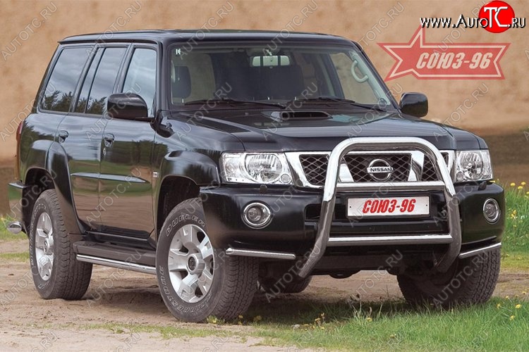 16 874 р. Защита порогов Souz-96 (d76) Nissan Patrol 5 Y61 2-ой рестайлинг (2004-2010)  с доставкой в г. Кемерово