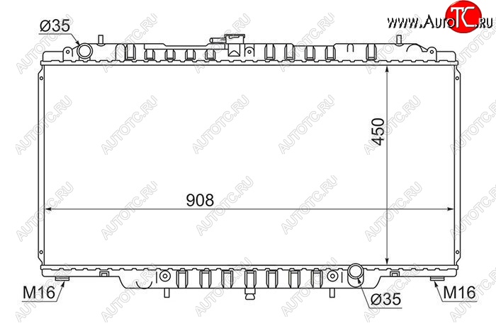 10 549 р. Радиатор двигателя SAT (пластинчатый, TB45E, МКПП/АКПП) Nissan Patrol 5 Y61 дорестайлинг (1997-2001)  с доставкой в г. Кемерово
