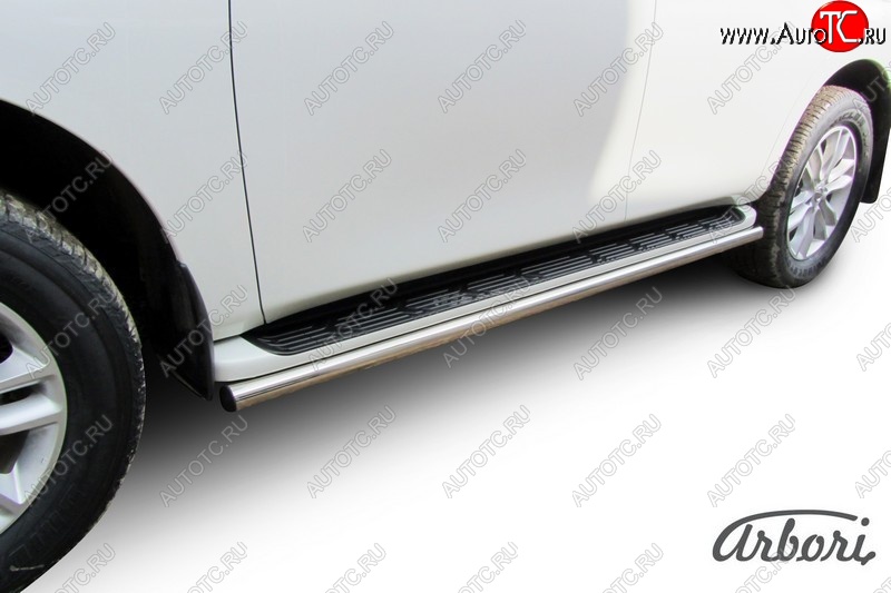 17 702 р. Защита штатных порогов Arbori (нержавейка, d57)  Nissan Patrol  6 (2010-2014) Y62 дорестайлинг  с доставкой в г. Кемерово