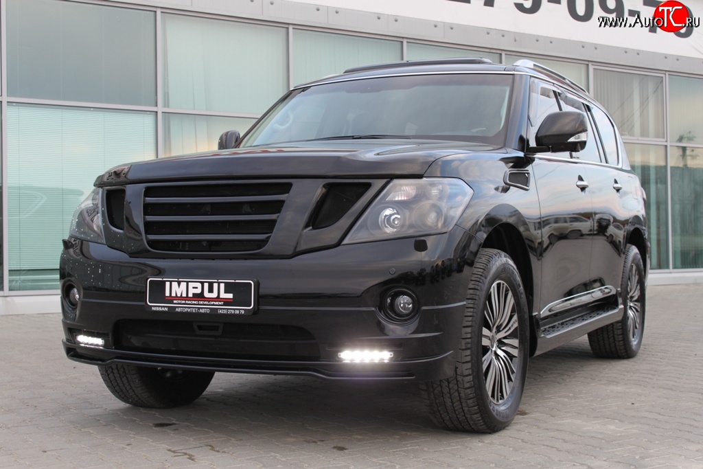 12 049 р. Решётка радиатора Impul Nissan Patrol 6 Y62 дорестайлинг (2010-2014) (Неокрашенная)  с доставкой в г. Кемерово