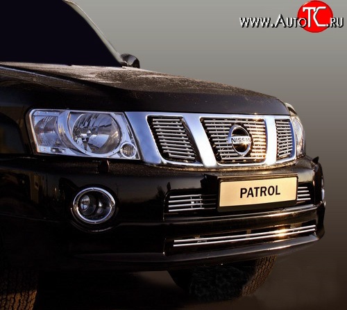 14 264 р. Декоративные вставки решетки радиатора Novline (3 элемента) Nissan Patrol 6 Y62 дорестайлинг (2010-2014)  с доставкой в г. Кемерово