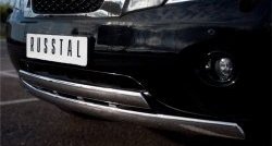 17 999 р. Защита переднего бампера (2 трубыØ75х42 мм, нержавейка) Russtal Nissan Patrol 6 Y62 дорестайлинг (2010-2014)  с доставкой в г. Кемерово. Увеличить фотографию 3