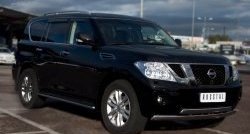 17 999 р. Защита переднего бампера (2 трубыØ75х42 мм, нержавейка) Russtal Nissan Patrol 6 Y62 дорестайлинг (2010-2014)  с доставкой в г. Кемерово. Увеличить фотографию 4