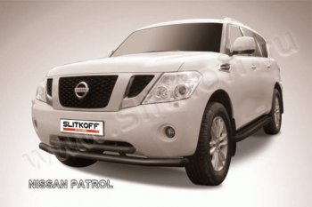 Защита переднего бампер Slitkoff Nissan Patrol  6 (2010-2014) Y62 дорестайлинг