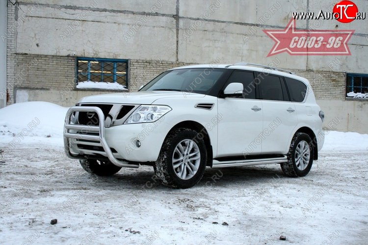 29 924 р. Защита переднего бампера Souz-96 (d76)  Nissan Patrol  6 (2010-2014) Y62 дорестайлинг  с доставкой в г. Кемерово