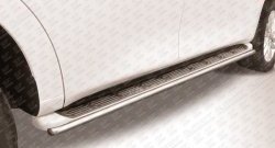 Защита штатных порогов из круглой трубы диаметром 42 мм Slitkoff Nissan Patrol  6 (2010-2014) Y62 дорестайлинг