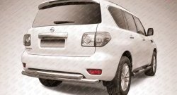 Двойная защита заднего бампера из труб диаметрами по 76 мм Slitkoff Nissan Patrol  6 (2010-2014) Y62 дорестайлинг