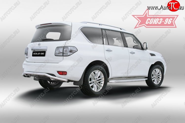 15 254 р. Защита заднего бампера Souz-96 (d60)  Nissan Patrol  6 (2010-2014) Y62 дорестайлинг  с доставкой в г. Кемерово