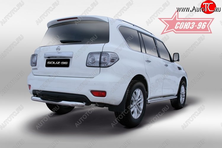 15 929 р. Защита заднего бампера с проступью Souz-96 (d76)  Nissan Patrol  6 (2010-2014) Y62 дорестайлинг  с доставкой в г. Кемерово