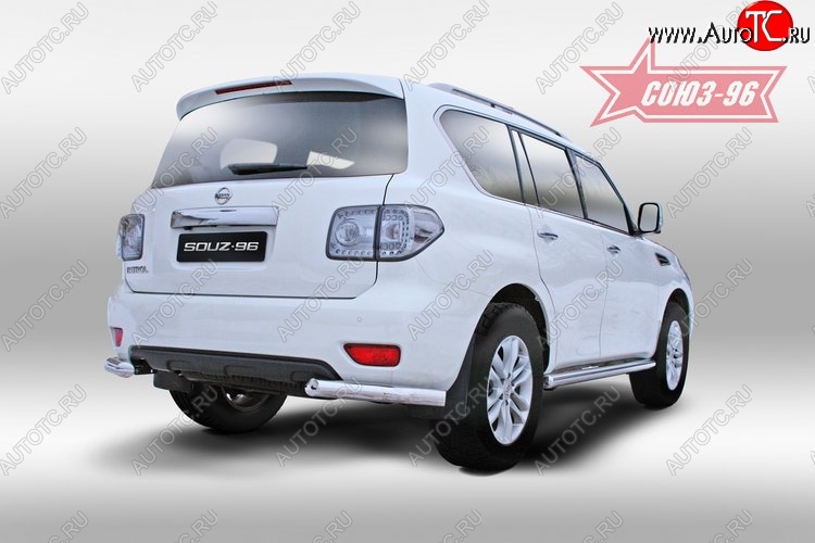 14 219 р. Защита заднего бампера Souz-96 (d76) Nissan Patrol 6 Y62 дорестайлинг (2010-2014)  с доставкой в г. Кемерово