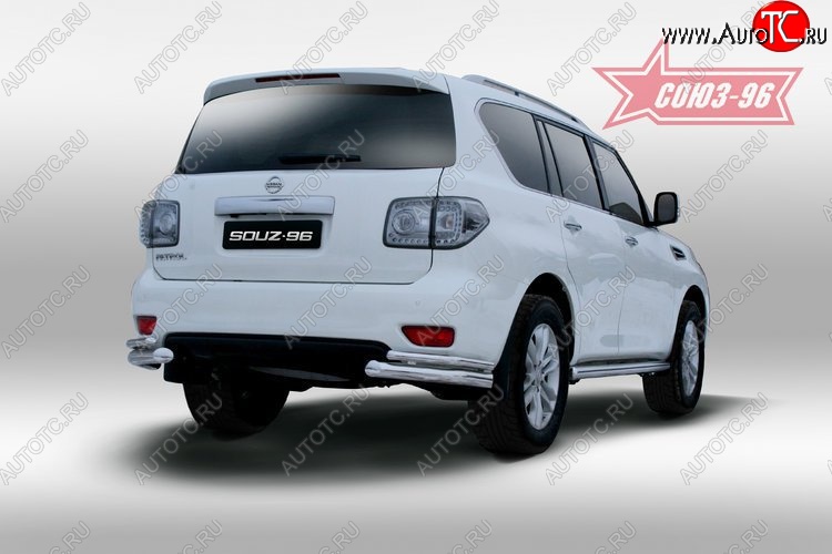19 034 р. Защита заднего бампера Souz-96 (d76/42)  Nissan Patrol  6 (2010-2014) Y62 дорестайлинг  с доставкой в г. Кемерово