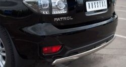 11 599 р. Защита заднего бампера из овальной трубы диаметром 75x42 мм Russtal Nissan Patrol 6 Y62 дорестайлинг (2010-2014)  с доставкой в г. Кемерово. Увеличить фотографию 2