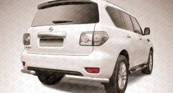 Защита заднего бампера из двух боковых уголков диаметром 76 мм Slitkoff Nissan Patrol  6 (2010-2014) Y62 дорестайлинг