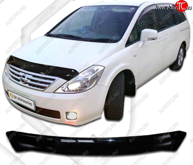 1 999 р. Дефлектор капота CA-Plastic Nissan Presage (2003-2009) (Classic черный, Без надписи)  с доставкой в г. Кемерово