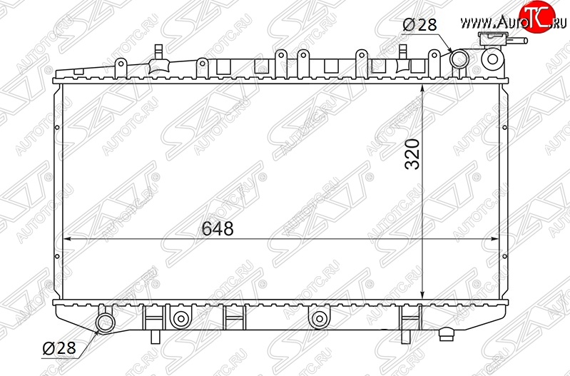 7 849 р. Радиатор двигателя (пластинчатый, МКПП/АКПП) SAT  Nissan Pulsar  N14 - Sunny  N14  с доставкой в г. Кемерово