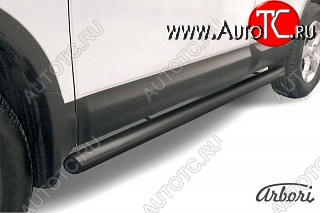6 569 р. Защита штатных порогов Arbori (черная, d76 mm). Nissan Qashqai 1 дорестайлинг (2007-2010)  с доставкой в г. Кемерово