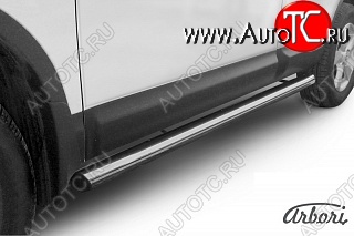 12 509 р. Защита штатных порогов Arbori (нержавейка, d76 mm). Nissan Qashqai 1 дорестайлинг (2007-2010)  с доставкой в г. Кемерово