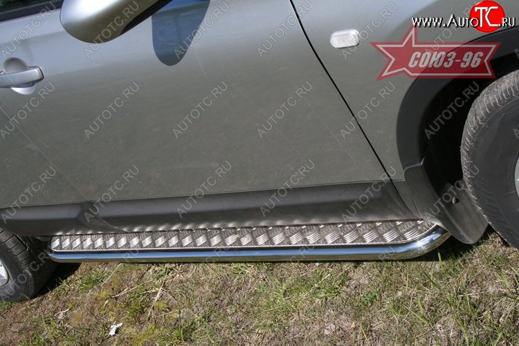 13 274 р. Защита порогов с листом Souz-96 (d42). Nissan Qashqai 1 дорестайлинг (2007-2010)  с доставкой в г. Кемерово