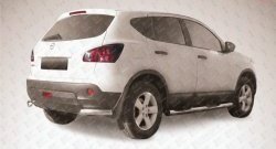 Защита заднего бампера из двух боковых уголков диаметром 57 мм Slitkoff Nissan Qashqai  1 (2007-2010) дорестайлинг