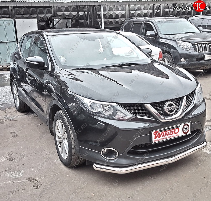5 599 р. Защита переднего бампера WINBO (Ø63 мм, нержавейка)  Nissan Qashqai  2 (2013-2019) J11 дорестайлинг  с доставкой в г. Кемерово
