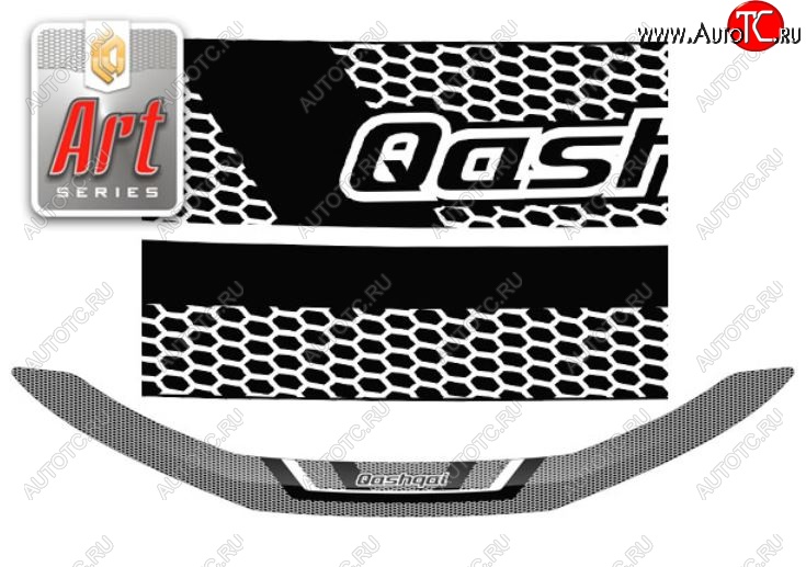 2 299 р. Дефлектор капота CA-Plastiс  Nissan Qashqai  2 (2017-2022) J11 рестайлинг (Серия Art графит)  с доставкой в г. Кемерово