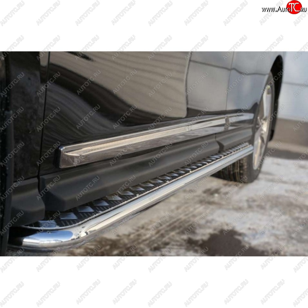 20 949 р. Защита порогов из круглой трубы диаметром 42 мм SLITKOFF v2 Nissan Qashqai 2 J11 дорестайлинг (2013-2019)  с доставкой в г. Кемерово