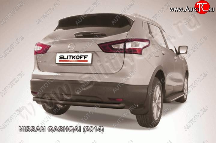 7 599 р. Защита задняя Slitkoff  Nissan Qashqai  2 (2013-2019) J11 дорестайлинг (Цвет: серебристый)  с доставкой в г. Кемерово