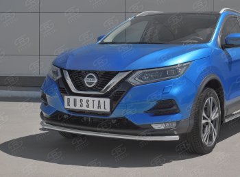 13 999 р. Защита переднего бампера (Ø42 мм, нержавейка) SLITKOFF Nissan Qashqai 2 J11 рестайлинг (2017-2022)  с доставкой в г. Кемерово. Увеличить фотографию 2