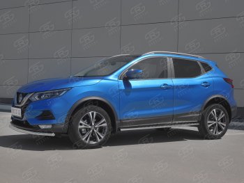 13 999 р. Защита переднего бампера (Ø42 мм, нержавейка) SLITKOFF Nissan Qashqai 2 J11 рестайлинг (2017-2022)  с доставкой в г. Кемерово. Увеличить фотографию 3