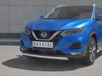 11 799 р. Защита переднего бампера (Ø75x42 мм, нержавейка) Russtal Nissan Qashqai 2 J11 рестайлинг (2017-2022)  с доставкой в г. Кемерово. Увеличить фотографию 2