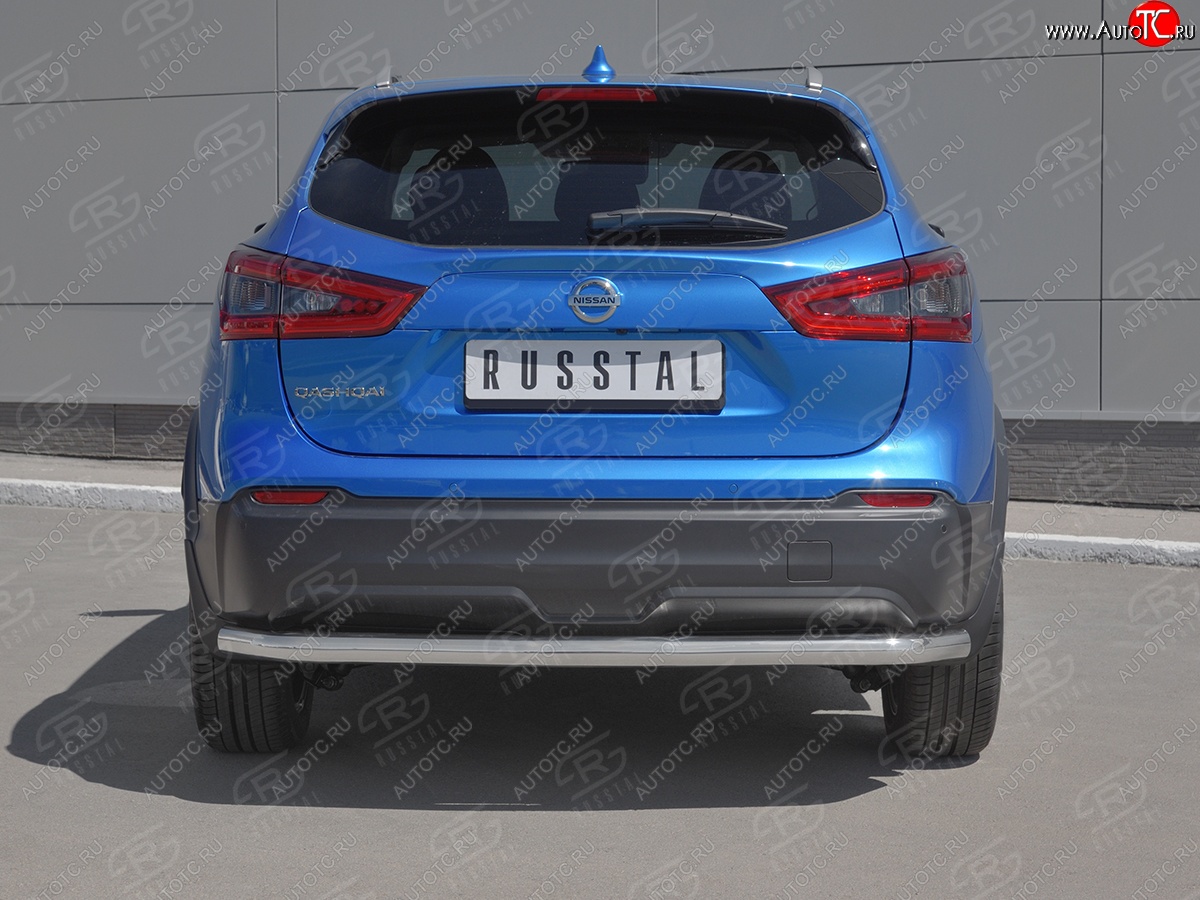 15 749 р. Защита заднего бампера (Ø63 мм, нержавейка) SLITKOFF Nissan Qashqai 2 J11 рестайлинг (2017-2022)  с доставкой в г. Кемерово