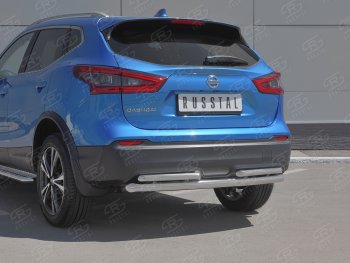 17 399 р. Защита заднего бампера (Ø63/42 мм, нержавейка) SLITKOFF  Nissan Qashqai  2 (2017-2022) J11 рестайлинг  с доставкой в г. Кемерово. Увеличить фотографию 2