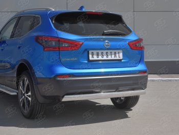 11 799 р. Защита заднего бампера (Ø75x42 мм, нержавейка) Russtal Nissan Qashqai 2 J11 рестайлинг (2017-2022)  с доставкой в г. Кемерово. Увеличить фотографию 2
